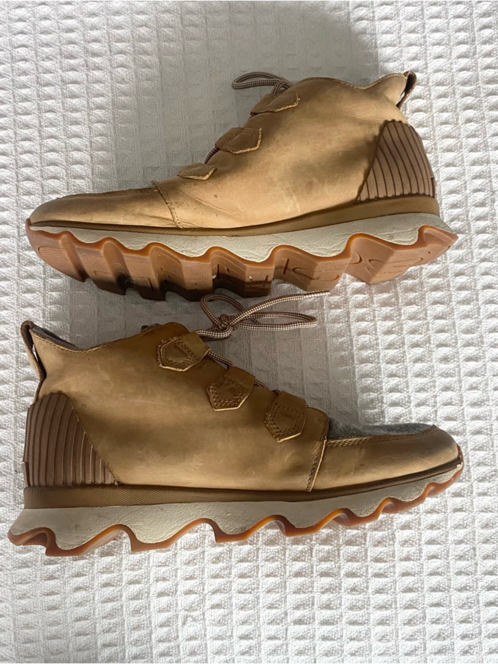 Sorel Tan Leather & Gray Wool Casual Lace-Up Boots size 10 - Picture 8 of 12